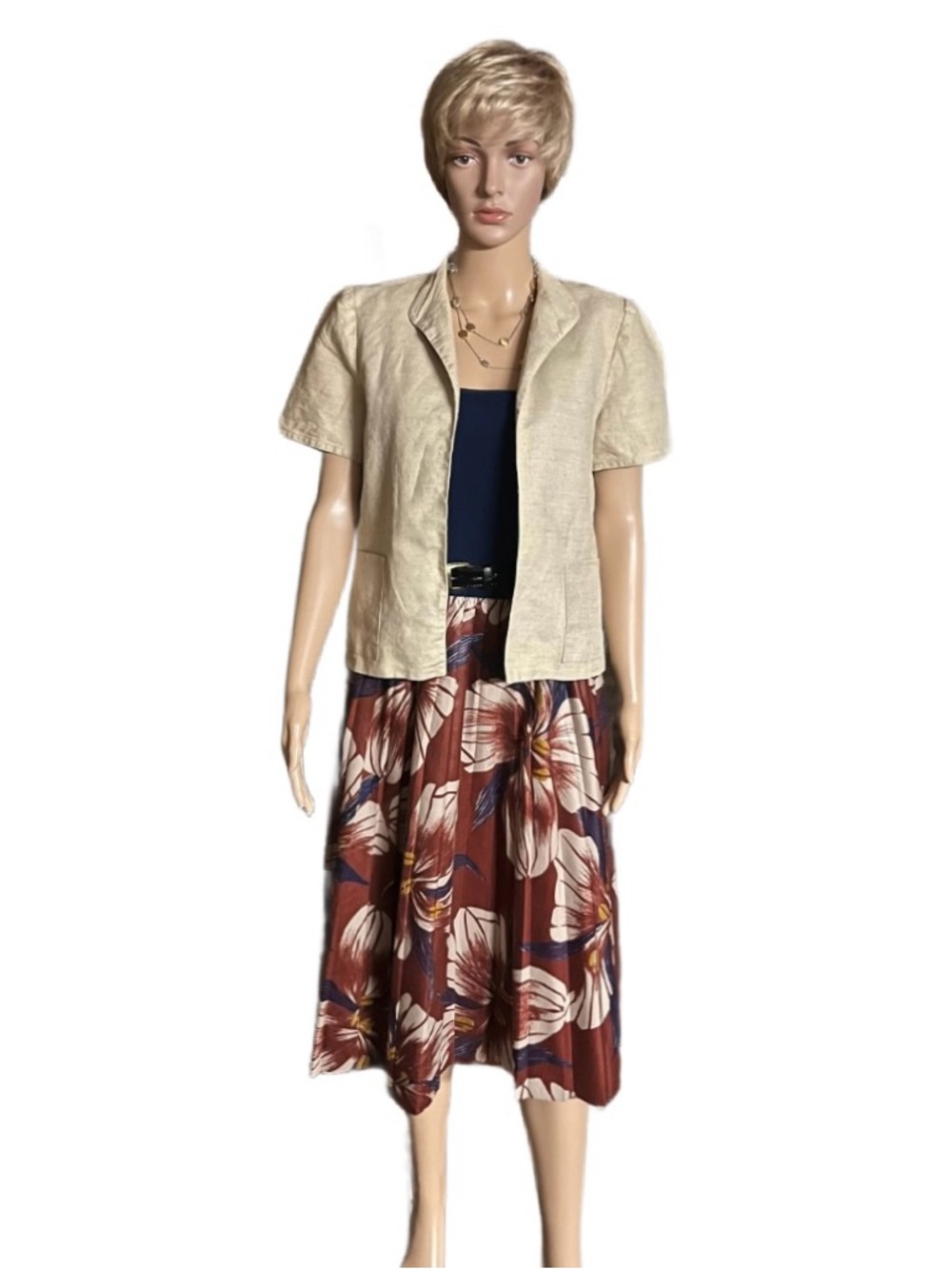 Neiman Marcus (California Girl) ~ Medium ~ Vtg ~ 2 Piece Floral Fall Color Dress